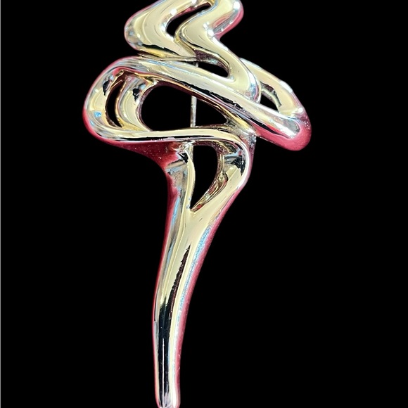 Vintage AJC cursive torch brooch - Picture 2 of 6